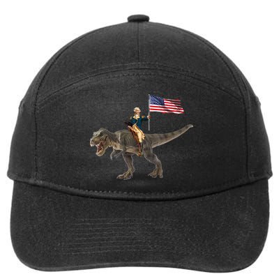 George Washington On A Dinosaur 7-Panel Snapback Hat