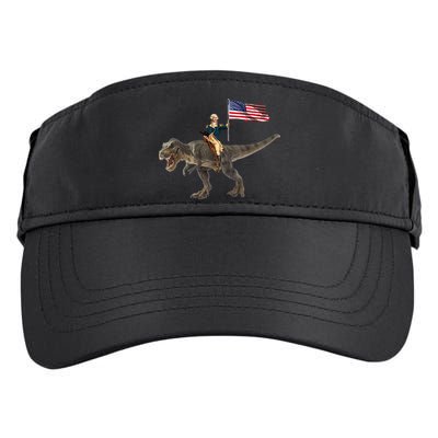 George Washington On A Dinosaur Adult Drive Performance Visor