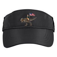 George Washington On A Dinosaur Adult Drive Performance Visor