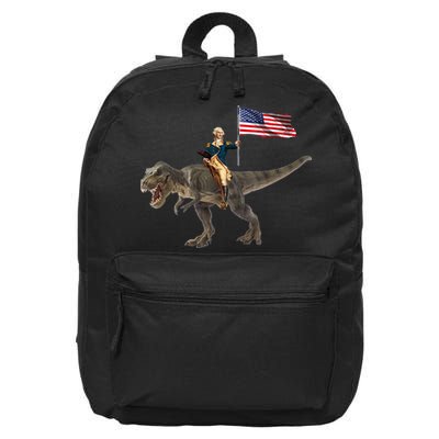 George Washington On A Dinosaur 16 in Basic Backpack