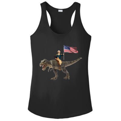 George Washington On A Dinosaur Ladies PosiCharge Competitor Racerback Tank