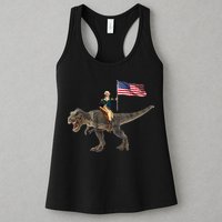 George Washington On A Dinosaur Womens Tank Top