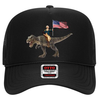 George Washington On A Dinosaur Trucker Hat