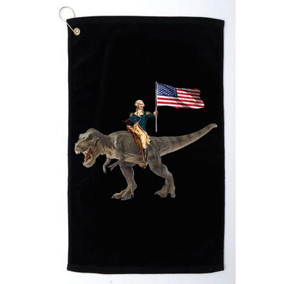 George Washington On A Dinosaur Platinum Collection Golf Towel