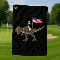 George Washington On A Dinosaur Golf Towel