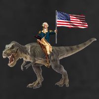 George Washington On A Dinosaur Golf Towel