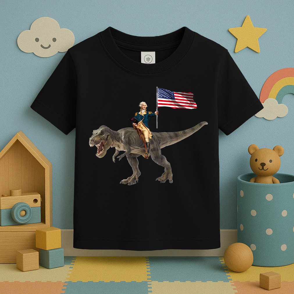 George Washington On A Dinosaur Toddler T-Shirt