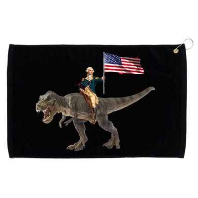 George Washington On A Dinosaur Grommeted Golf Towel