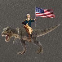 George Washington On A Dinosaur Cotton Canvas Backpack