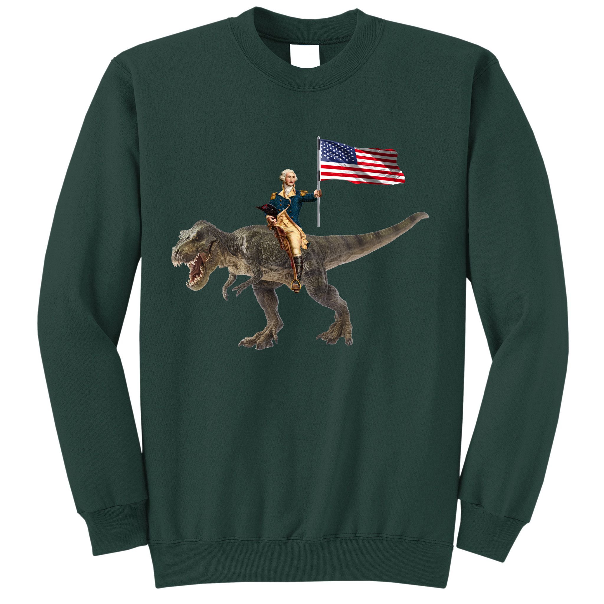George Washington On A Dinosaur Sweatshirt
