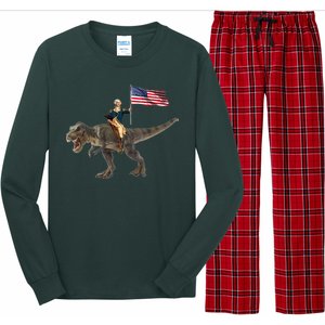 George Washington On A Dinosaur Long Sleeve Pajama Set