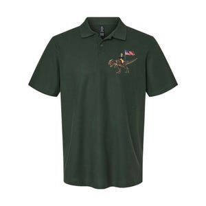 George Washington On A Dinosaur Softstyle Adult Sport Polo