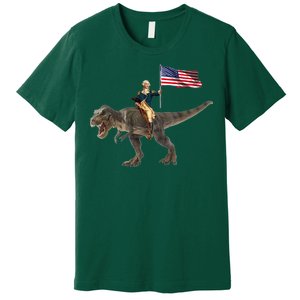 George Washington On A Dinosaur Premium T-Shirt