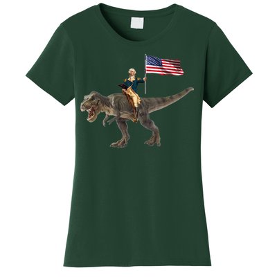 George Washington On A Dinosaur Women's T-Shirt