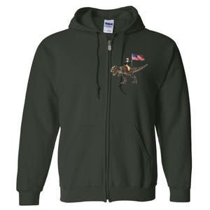 George Washington On A Dinosaur Full Zip Hoodie