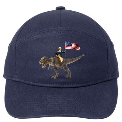 George Washington On A Dinosaur 7-Panel Snapback Hat