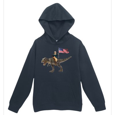 George Washington On A Dinosaur Urban Pullover Hoodie