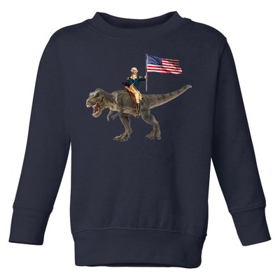 George Washington On A Dinosaur Toddler Sweatshirt