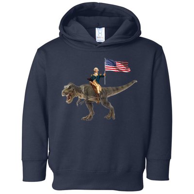 George Washington On A Dinosaur Toddler Hoodie