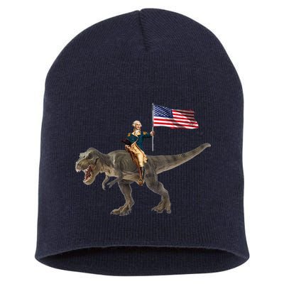 George Washington On A Dinosaur Short Acrylic Beanie