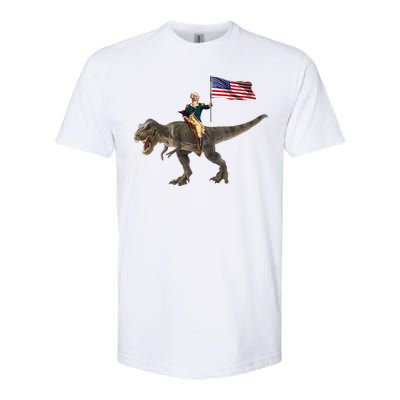 George Washington On A Dinosaur Softstyle CVC T-Shirt