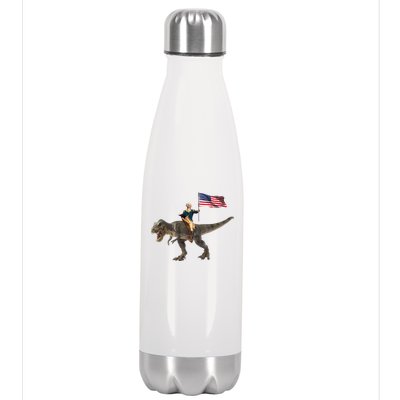 George Washington On A Dinosaur Stainless Steel Insulated Water Bottle