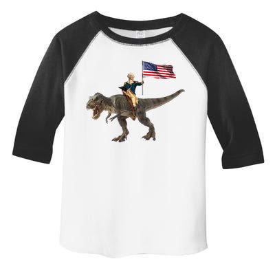 George Washington On A Dinosaur Toddler Fine Jersey T-Shirt