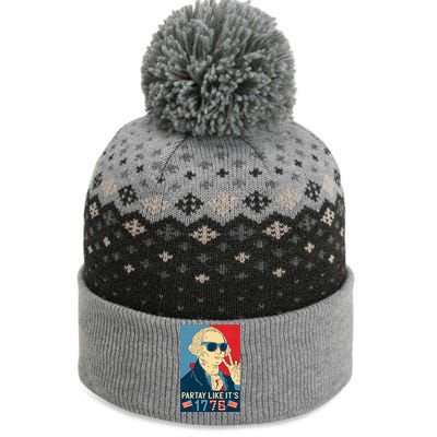 George Washington Party Like Its 1776 The Baniff Cuffed Pom Beanie