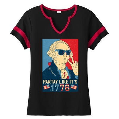 George Washington Party Like Its 1776 Ladies Halftime Notch Neck Tee