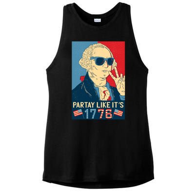 George Washington Party Like Its 1776 Ladies PosiCharge Tri-Blend Wicking Tank