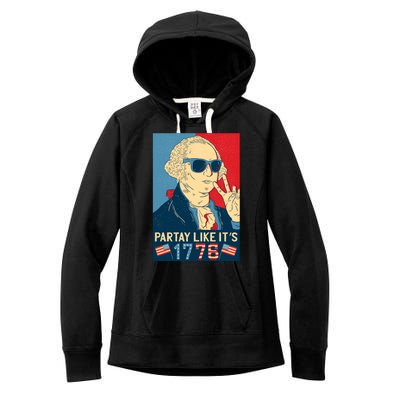 George Washington Party Like Its 1776 Women's Fleece Hoodie