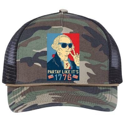 George Washington Party Like Its 1776 Retro Rope Trucker Hat Cap