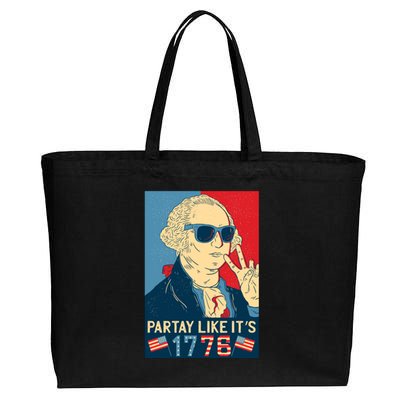 George Washington Party Like Its 1776 Cotton Canvas Jumbo Tote