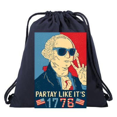 George Washington Party Like Its 1776 Drawstring Bag