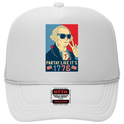 George Washington Party Like Its 1776 High Crown Mesh Back Trucker Hat