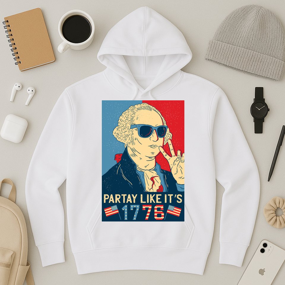 George Washington Party Like Its 1776 Hoodie