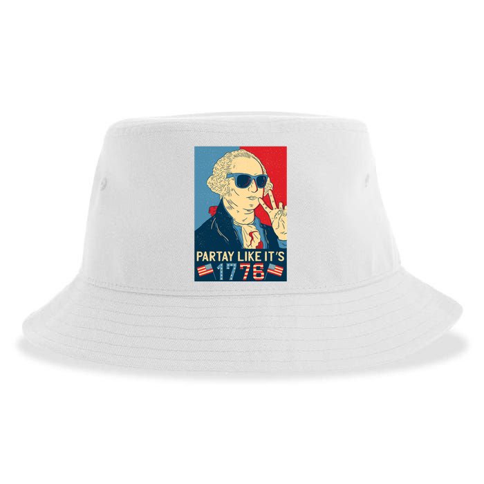 George Washington Party Like Its 1776 Sustainable Bucket Hat