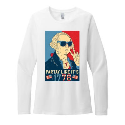 George Washington Party Like Its 1776 Womens CVC Long Sleeve Shirt