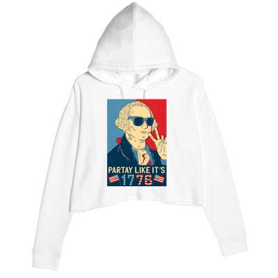 George Washington Party Like Its 1776 Crop Fleece Hoodie