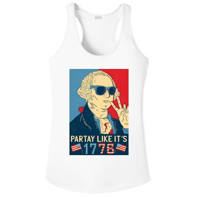 George Washington Party Like Its 1776 Ladies PosiCharge Competitor Racerback Tank