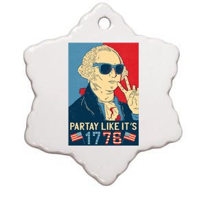 George Washington Party Like Its 1776 Ceramic Star Ornament