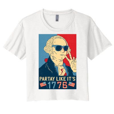 George Washington Party Like Its 1776 Women's Crop Top Tee