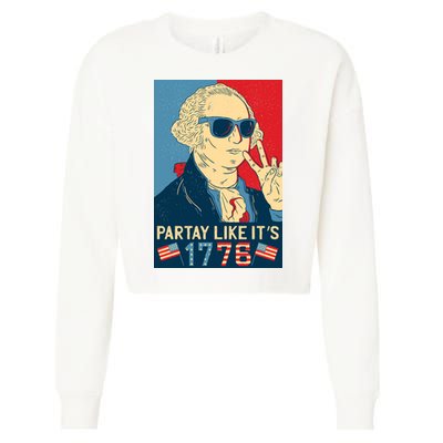 George Washington Party Like Its 1776 Cropped Pullover Crew