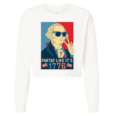 George Washington Party Like Its 1776 Cropped Pullover Crew