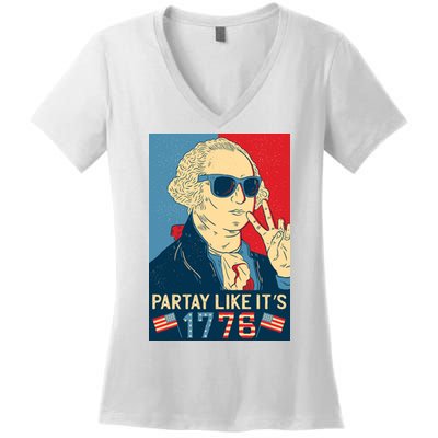 George Washington Party Like Its 1776 Women's V-Neck T-Shirt