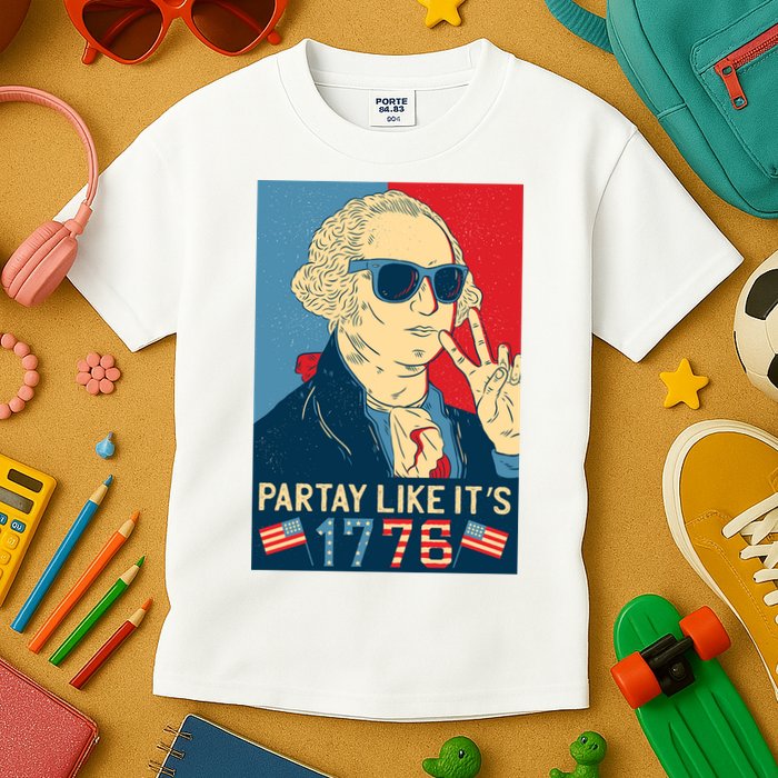 George Washington Party Like Its 1776 Kids T-Shirt