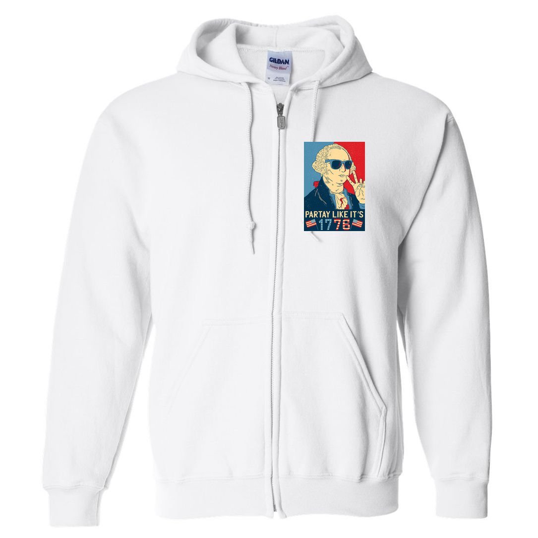 George Washington Party Like Its 1776 Full Zip Hoodie