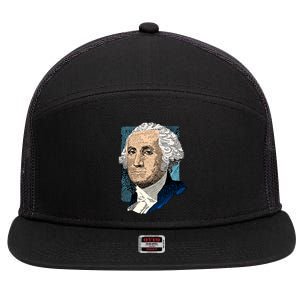 George Washington Portrait 7 Panel Mesh Trucker Snapback Hat