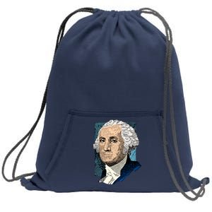 George Washington Portrait Sweatshirt Cinch Pack Bag