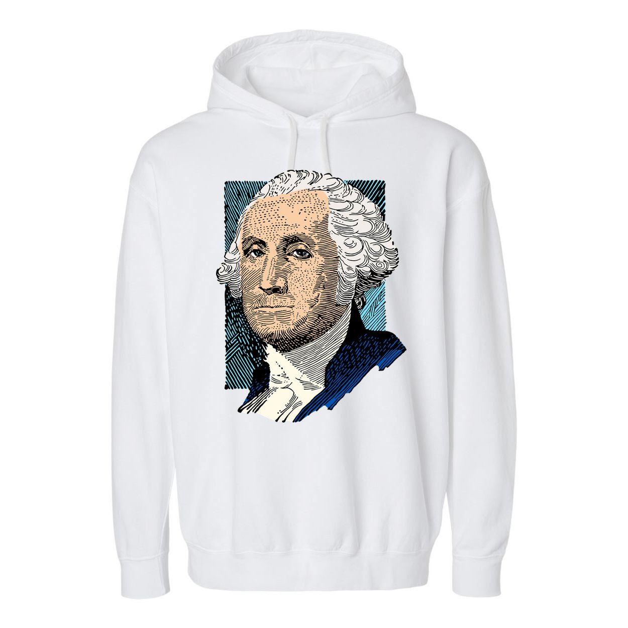 George Washington Portrait Garment-Dyed Fleece Hoodie